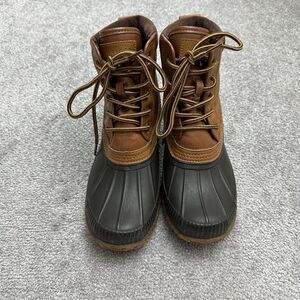 Tommy Hilfiger TMCasey Leather Duck Boots Mens 7 Brown Black Lace Up Casual